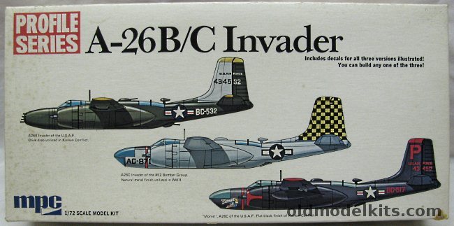 MPC 1/72 A-26B/C Invader Profile Series - USAF Korean War / 452 BG WWII / 'Monie' USAF Korean War, 2-2003-200 plastic model kit